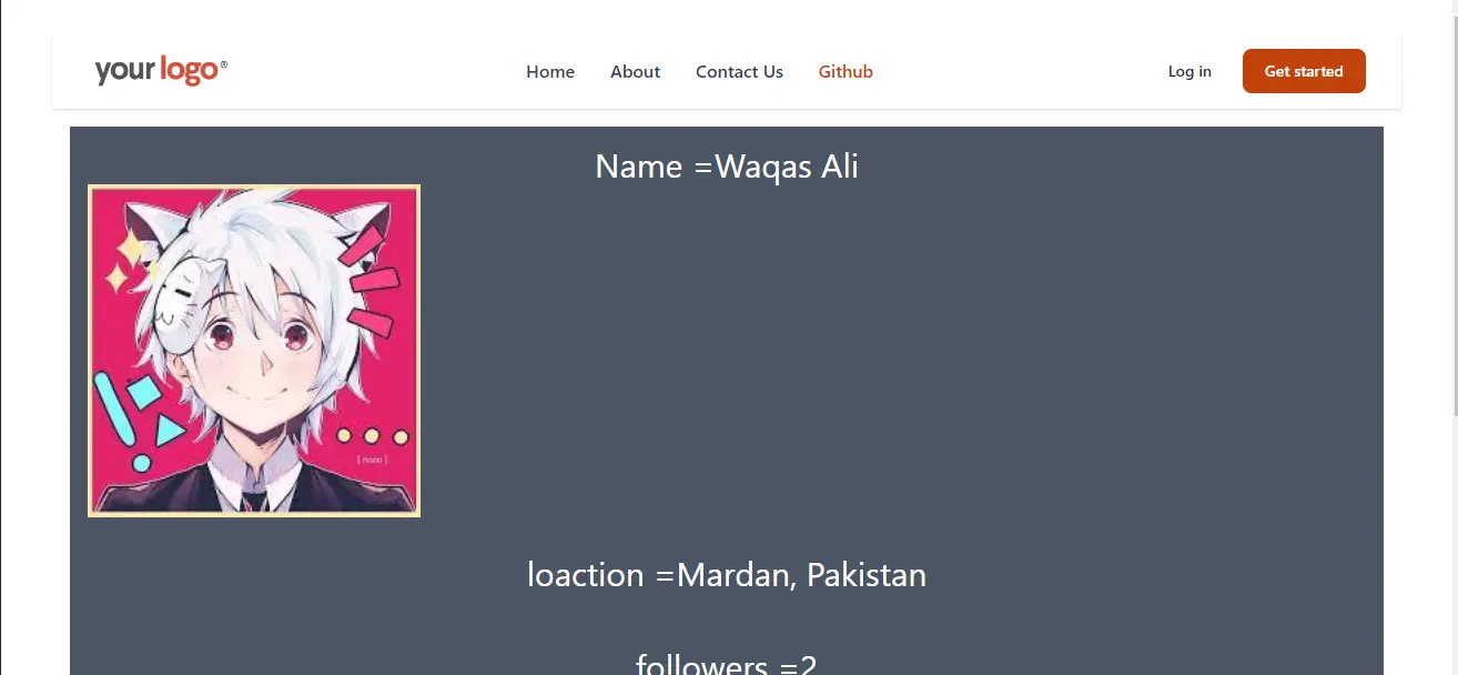 React Router Demo project screenshot