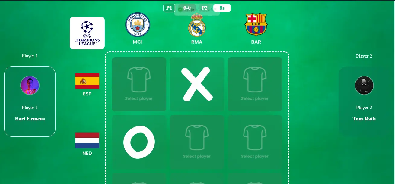 Tic Tac Toe project screenshot